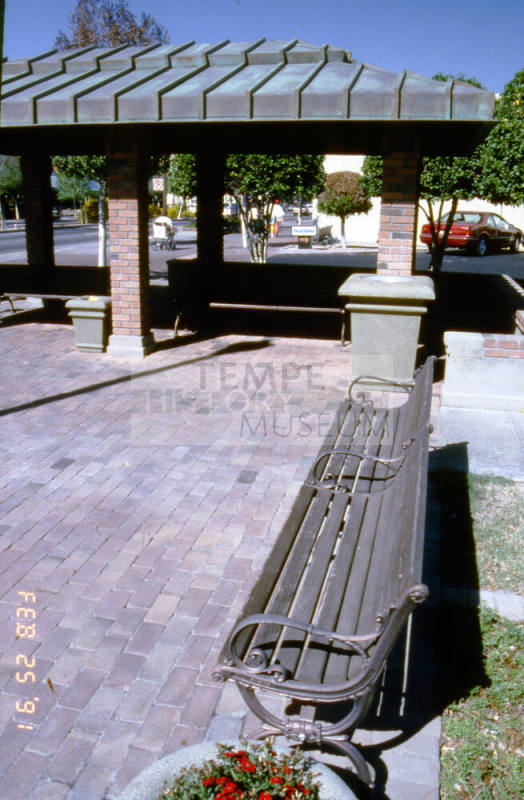 Mill Ave. Streetscape - covered bus stop