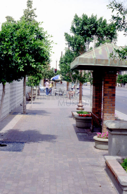Mill Ave. Streetscape - covered bus stop