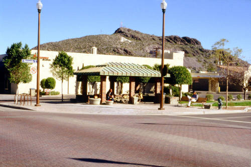 Mill Ave. Streetscape - covered bus stop