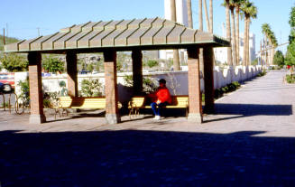 Mill Ave. Streetscape - covered bus stop