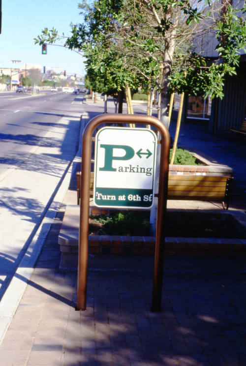Mill Ave. Streetscape - parking sign
