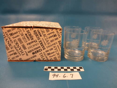 Glassware, fiesta bowl plus container