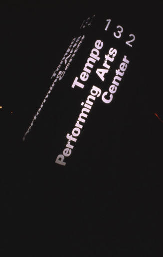 Tempe Performing Arts Center Sign, Lit up at Night