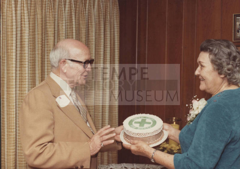 Howard and Lucile Pyle with Cake