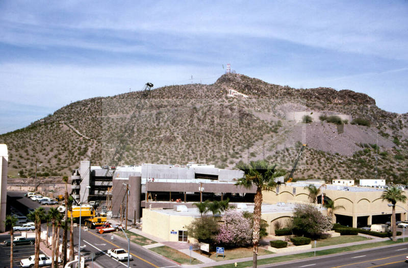Distant view of construction at the Tempe Police Courts complex