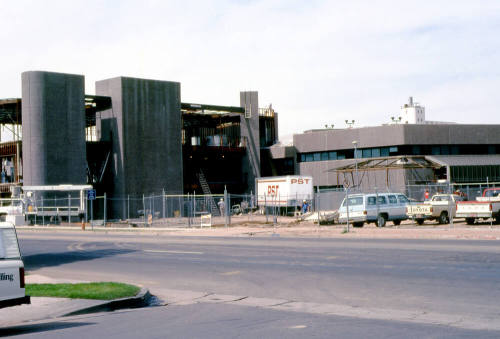 Work crew at the site of the future Tempe Police Court complex