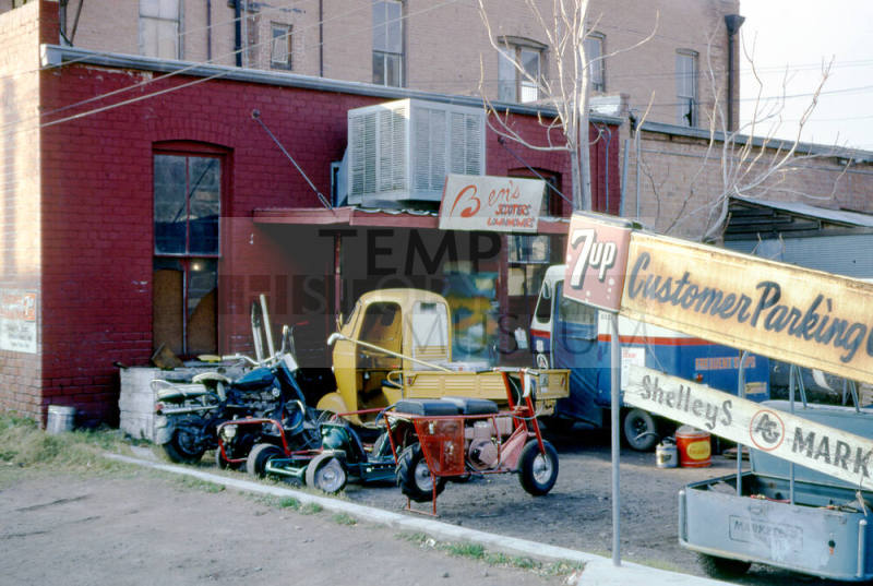 Alley East of Mill Ave., back of Ben's Scooters and Lawnmowers business.