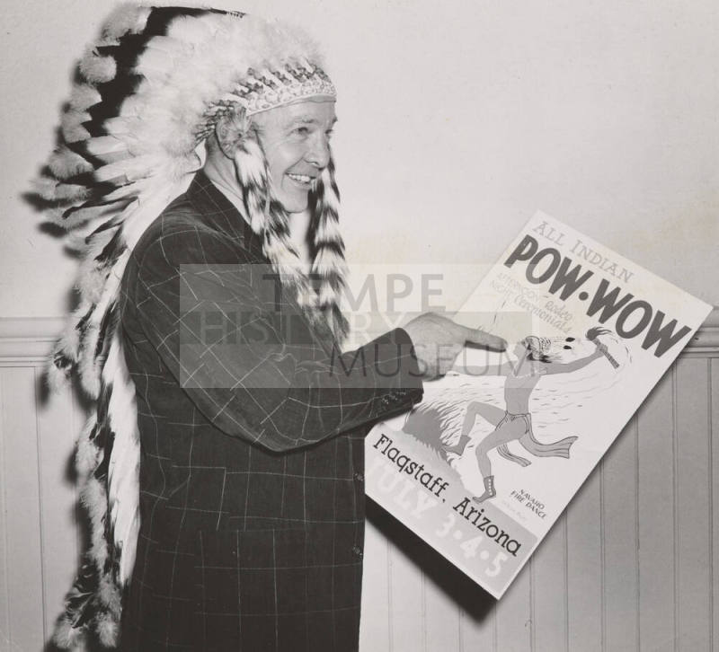 Howard Pyle Wearing Indian Head Dress