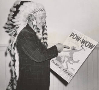 Howard Pyle Wearing Indian Head Dress