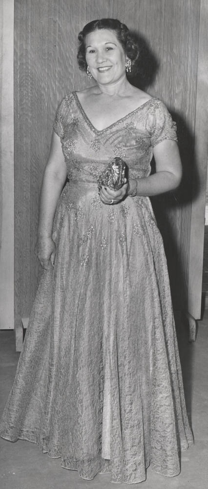 Portrait of Lucile Pyle in Formal Gown
