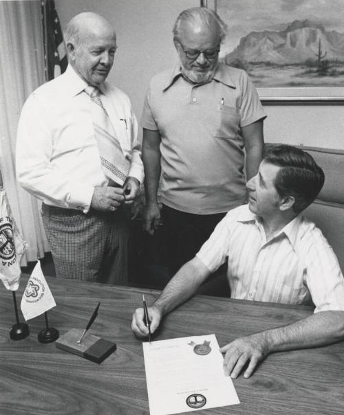 H. Pyle, Uknown Man, Mayor W. Lopiano