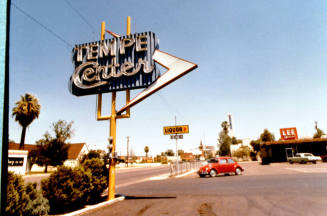 800 block on the east side of Mill is the entrance sign to Tempe Center