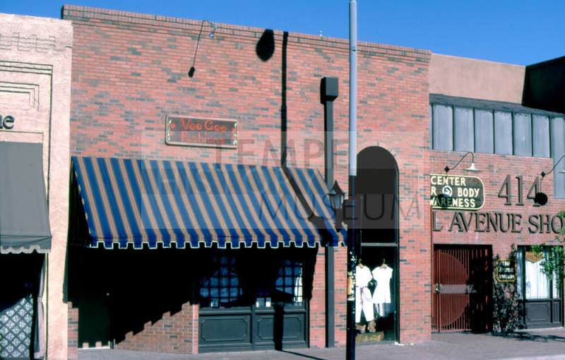 414 S. Mill Ave., Vee Gee Fashions, Mill Avenue Jewelers, and Center for Body Awareness