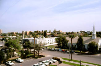 101  block on E. 6th Street - Elevated view of the Tempe Congregational Church