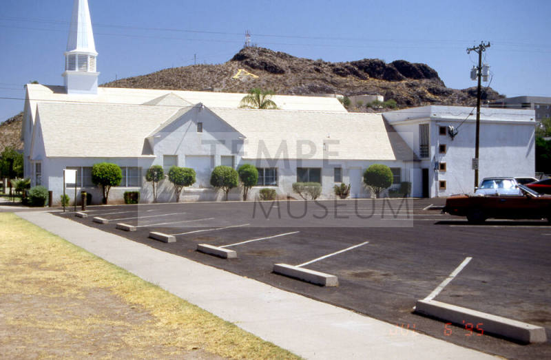 101 E. 6th Street - Parking lot looking north with the Tempe Congregational Church in the background