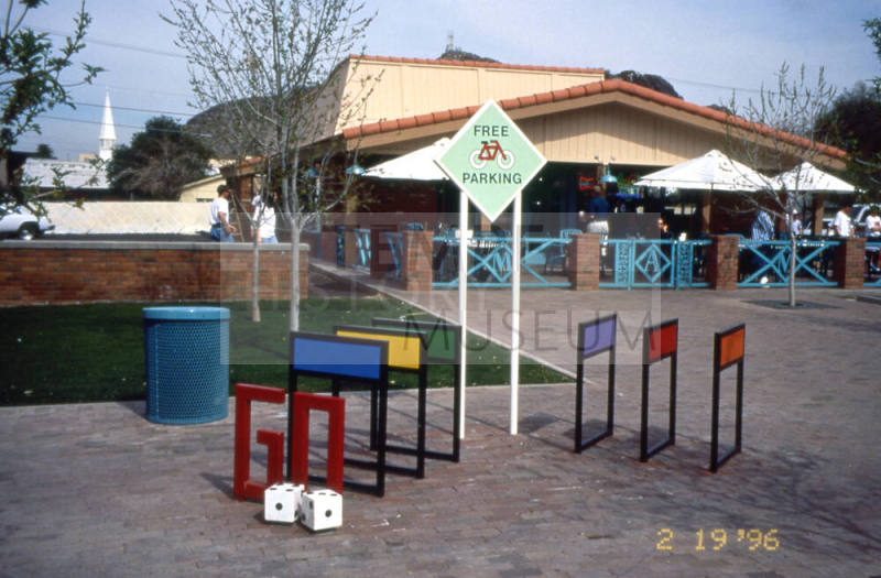 Monopoly Board Bike Rack, 100 block E. University Dr.