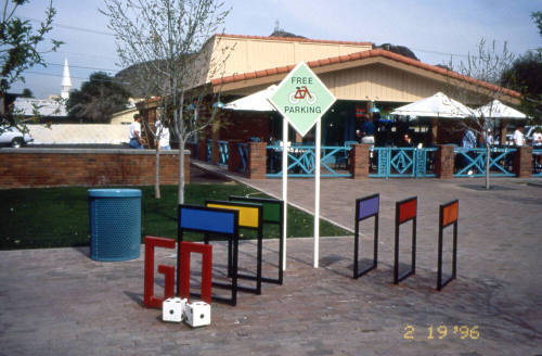 Monopoly Board Bike Rack, 100 block E. University Dr.