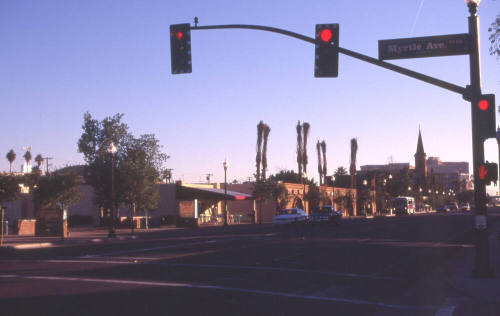 Street Scene, Corner of University Dr. and Myrtle Ave.