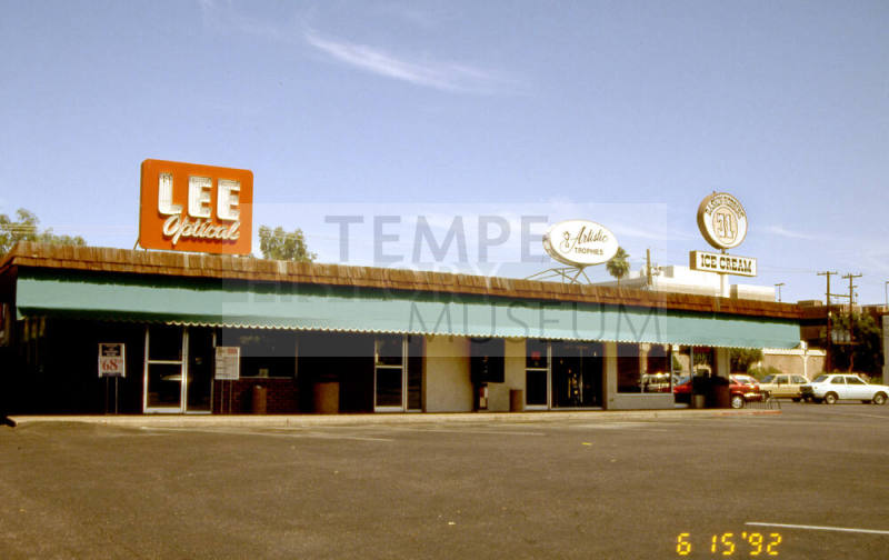 SE Corner of University Dr. and Mill Ave., 805 S. Mill Ave - Tempe Center: Lee Optical, Artistic Trophies and Baskin Robbins