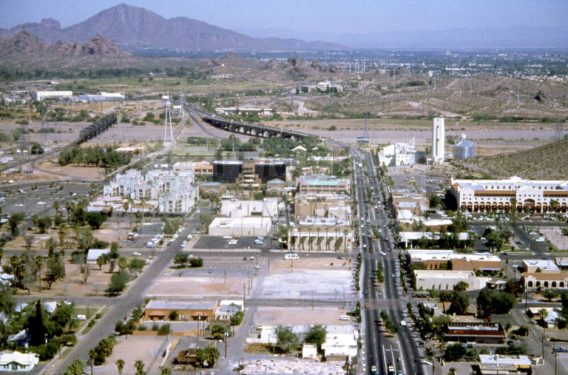 Aerial Photograph of Downtown Tempe, Mill Avenue and Salt River