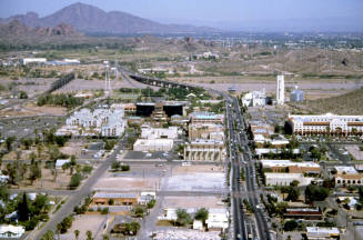 Aerial Photograph of Downtown Tempe, Mill Avenue and Salt River