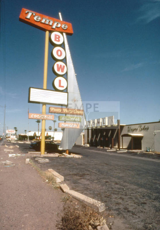 1100 E. Apache Blvd., Tempe Bowl sign