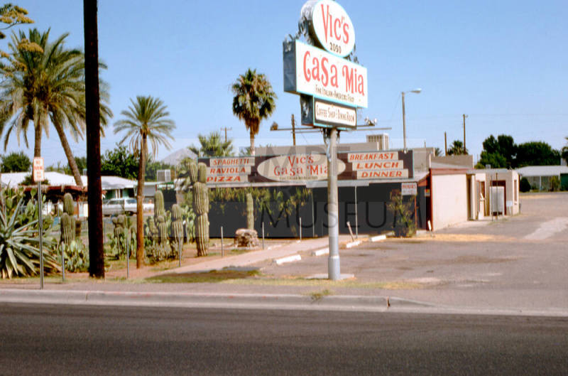 Vic's Casa Mia Sign & Building, 2050 E. Apache