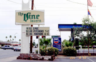 Vine Tavern Sign and Chevron Gas-Station, 801 E. Apache