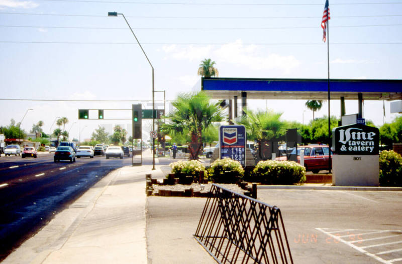 Vine Tavern Sign and Chevron Gas-Station, 801 E. Apache