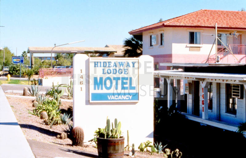 Hideaway Lodge Motel Sign, 1461 E. Apache
