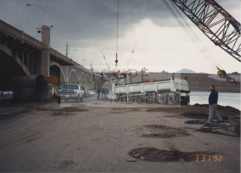 Hauling Fill Pad Material to Pier #3