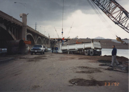 Hauling Fill Pad Material to Pier #3