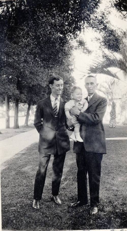 Vera Etta Johnson with Father and Grandfather