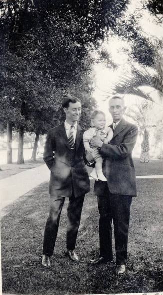 Vera Etta Johnson with Father and Grandfather