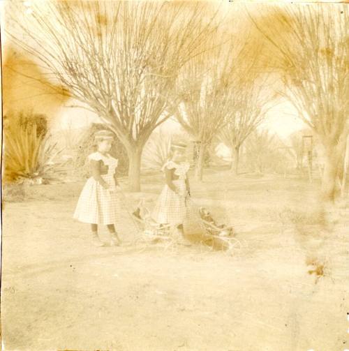Vera and Lucile Johnson with Dolls