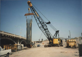 Setting D/S Rebar Cage at Pier #1 (W)