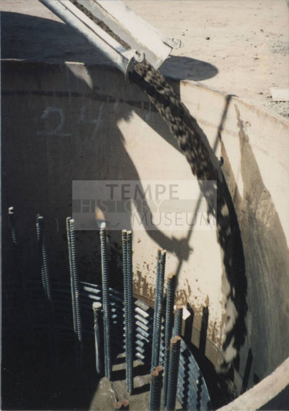 Backfilling Abut #1 (W) D/S with Cement Slurry