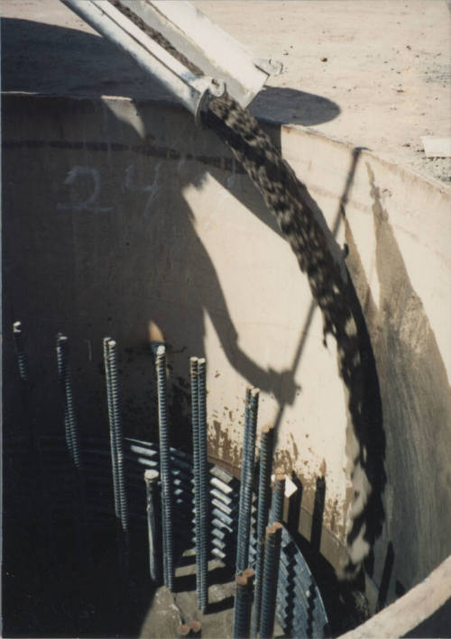 Backfilling Abut #1 (W) D/S with Cement Slurry