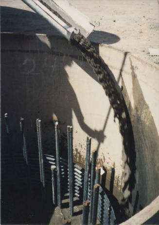 Backfilling Abut #1 (W) D/S with Cement Slurry