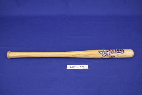 Small autographed Angels baseball bat.