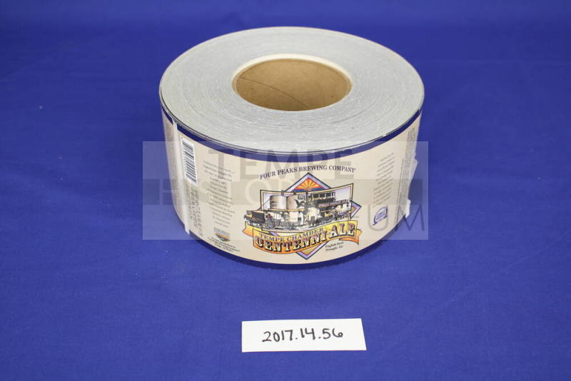 Roll of beer bottle labels for Tempe Chamber Centennial Ale, Four Peaks Brewery