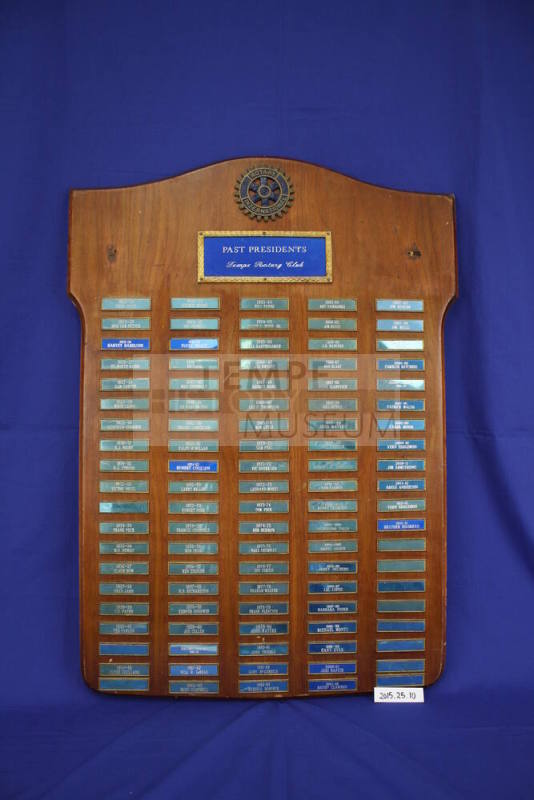 Tempe Rotary Club Past Presidents Plaque