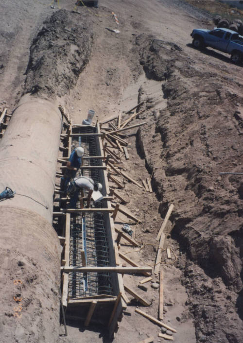 Set Rebars on 84 Cop Waterline Anchor Block