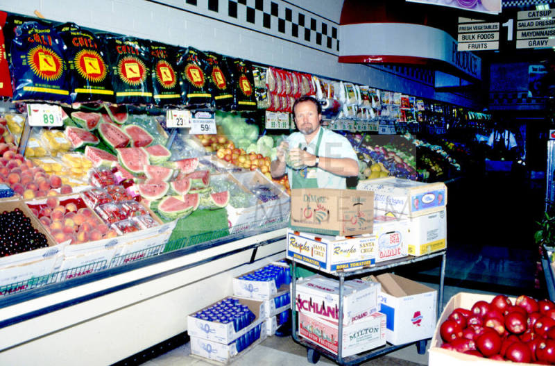 Employee at Stabler's Market, University Dr. and Mill Ave.