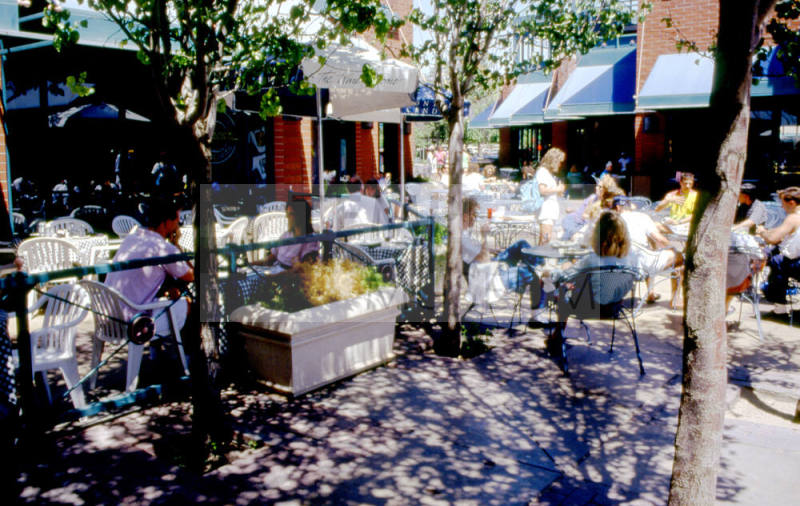 Outdoor seating at Hayden Square shops, 310 S. Mill Ave.