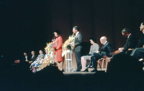 Vonda Kay Van Dyke with Carl Hayden at Gammage Auditorium