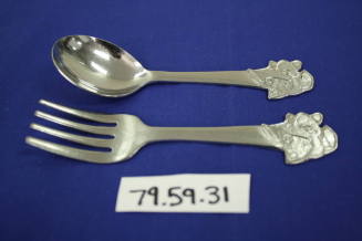 Child's Fork And Spoon with Dog Character