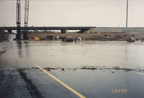 Runoff in Salt River Over Northbound Mill Avenue