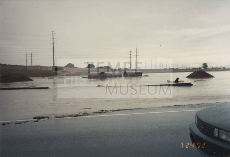 Runoff in Salt River Over Northbound Mill Avenue