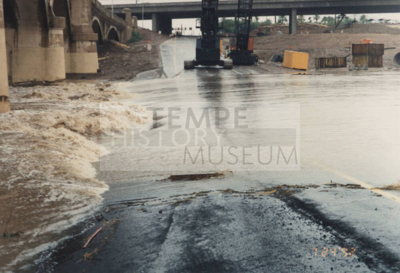 Runoff in Salt River Over Northbound Mill Avenue